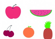 卡通菠萝简笔画水果
