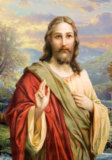 中堂画基督耶稣上帝无框油画像