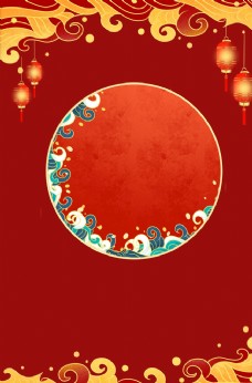中国新年年货节新年中国风海报背景