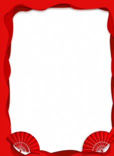 年货海报展架春节简约红色边框